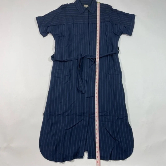 Cremieux Claudia Stripe Midi Shirt Dress Blue Size 4 - Picture 7 of 7